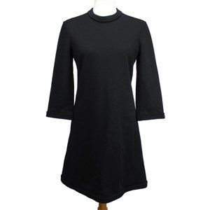 VTG 70s Les Jerseys de Pierre Cardin Black Crew Neck 3/4 Sleeve Dress ~6 AS-IS